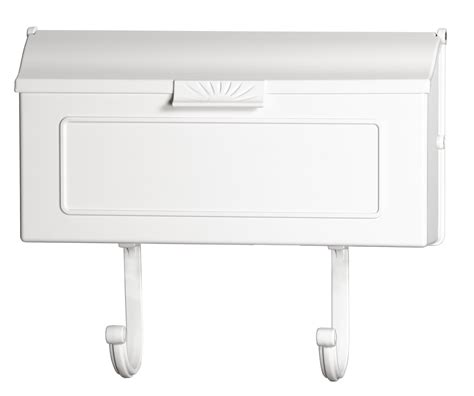 white metal boxes|white wall mounted post box.